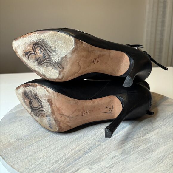 Jean-Michel Cazabat Zoulu Pump Nappy Vintage Black Zipper Bootie US Size 10 - Picture 8 of 12